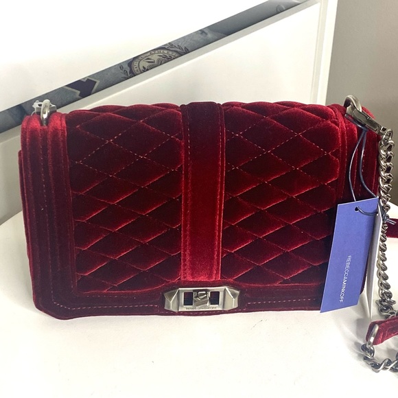 Rebecca Minkoff Love Crossbody Bag Purse in Velvet Red Port & Silver Hardware - Picture 4 of 10